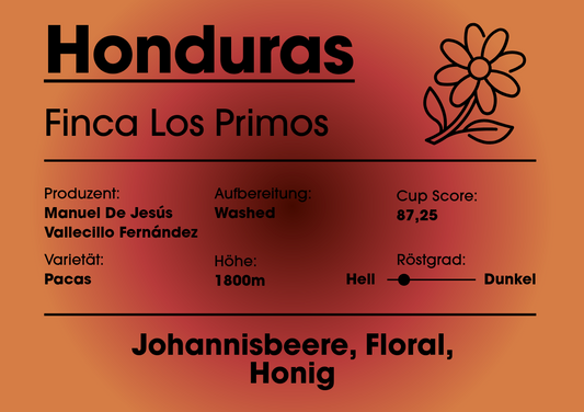 Orangenes Etikett Infos stehen im infotext